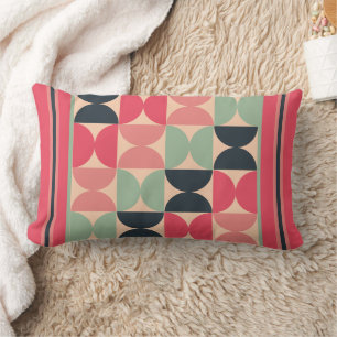 Mid-Century Modern Summer Sunset Lumbar Pillow