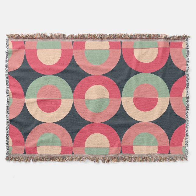 Mid-Century Modern Summer Sunset       Throw Blanket (Front)