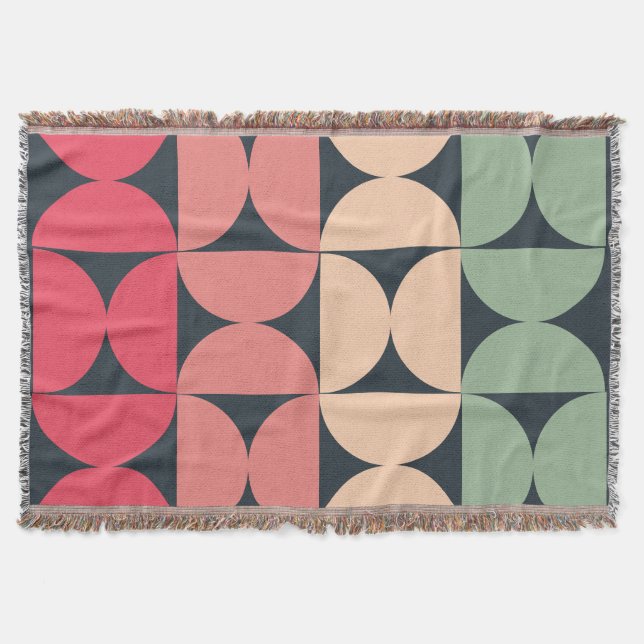 Mid-Century Modern Summer Sunset  Throw Blanket (Front)