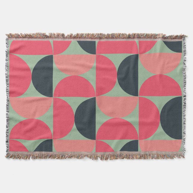 Mid-Century Modern Summer Sunset    Throw Blanket (Front)