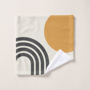 Mid century modern Sun & Rainbow Wash Cloth