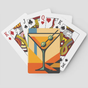 Mid Century Modern Sunrise Bauhaus Martini Playing Cards