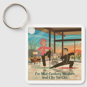 Mid-Century Modern Tai Chi Keychain