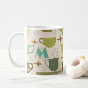 Mid Century Modern Teacup Monogram Mug