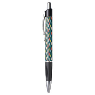 Mid-Century Modern Teal & Coral Pattern Pen