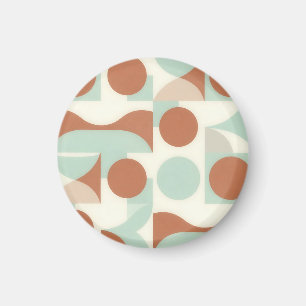 Mid Century Modern Terracotta Abstract Shapes Magnet