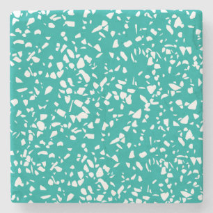 Mid Century Modern Terrazzo Coasters Aqua