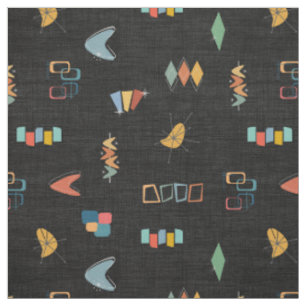 Mid Century Modern Textured Black Fabric