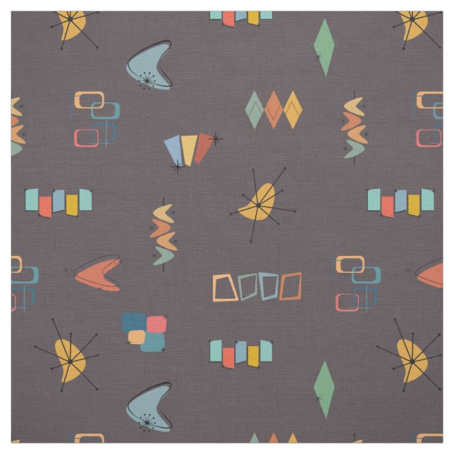 Mid Century Modern Textured Dark Brown Fabric (Swatch)