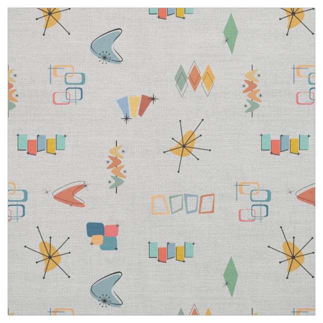 Mid Century Modern Textured Light Grey Fabric (Swatch)