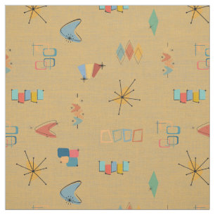 Mid Century Modern Textured Mustard Fabric