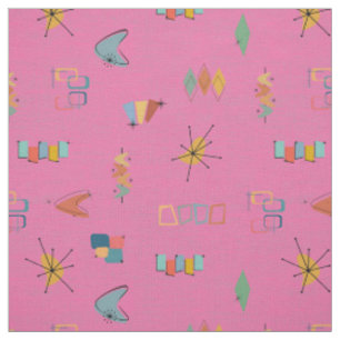 Mid Century Modern Textured Pink Fabric