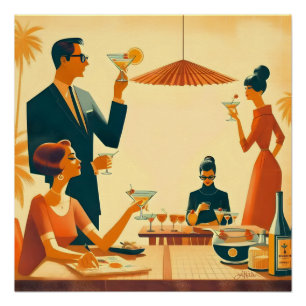 Mid Century Modern The Martini Cocktail Critics Poster