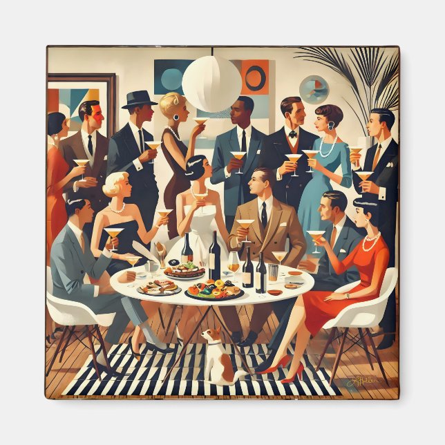 Mid Century Modern The Martini Intellectuals  Magnet (Front)