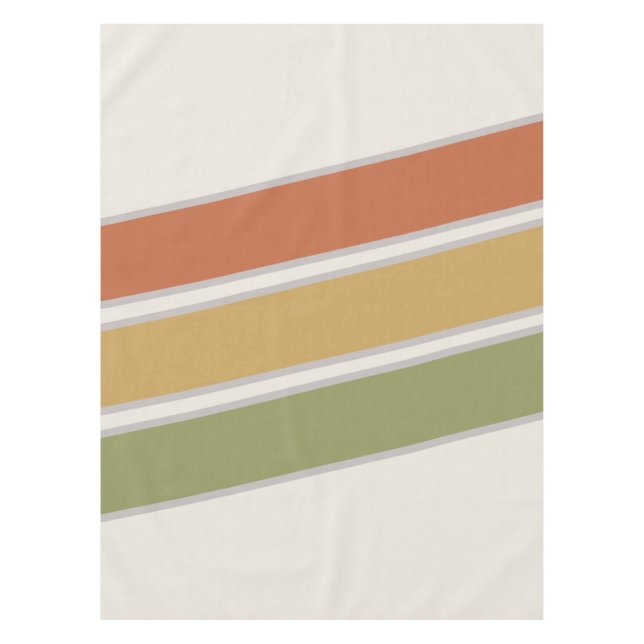 Mid Century Modern Three Stripes  Tablecloth (Front)