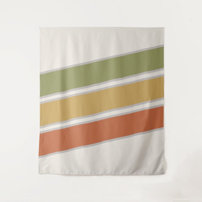 Mid Century Modern Three Stripes  Tapestry (Front)