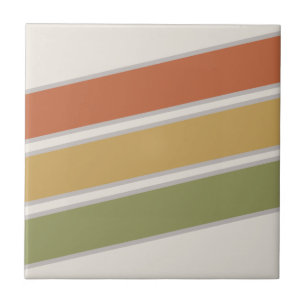 Mid Century Modern Three Stripes  Tile
