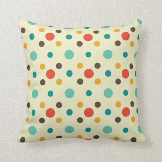 Mid-Century Modern Throw Pillow, Polkadot Pattern Throw Pillow