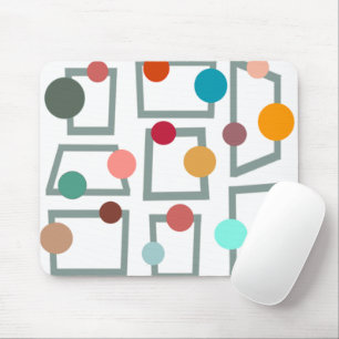 Mid-century Modern Trapezoids and Circles Mouse Pad