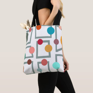 Mid-century Modern Trapezoids and Circles Tote Bag