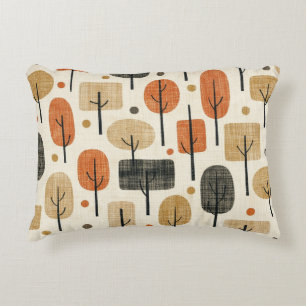 Mid Century Modern Tree Pattern Accent Pillow
