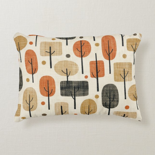 Mid Century Modern Tree Pattern Accent Pillow (Front)