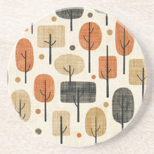 Mid Century Modern Tree Pattern Coaster