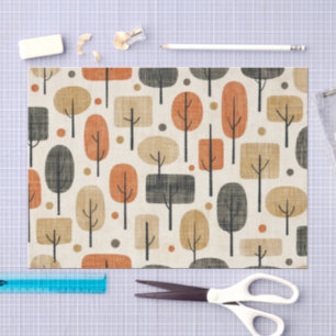 Mid Century Modern Tree Pattern Tissue Paper