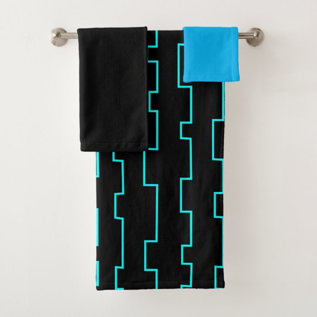 Mid-Century Modern Trellis  Bath Towel Set (Insitu)