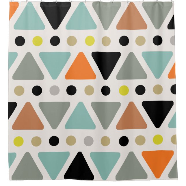 Mid Century Modern Triangles Dots Colourful (Front)