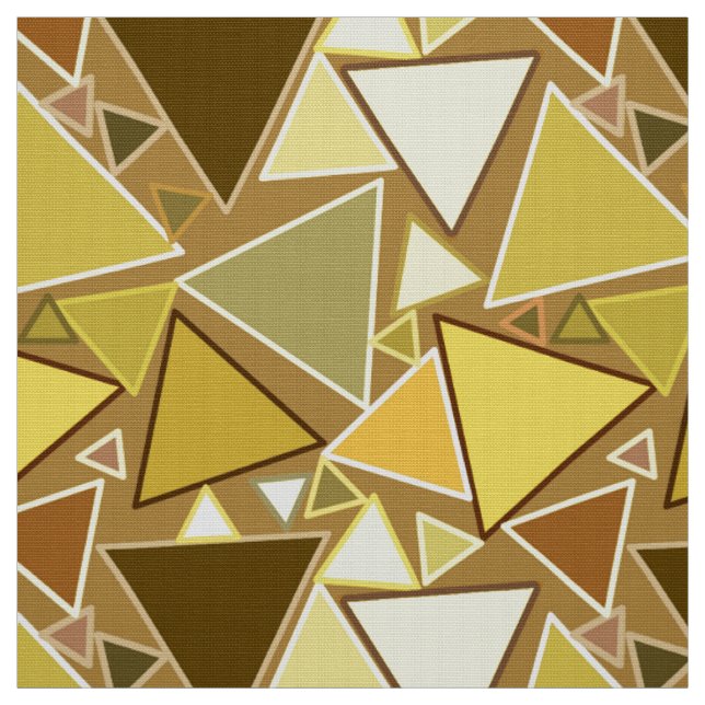 Mid-Century Modern Triangles, Mustard Yellow Fabric (Swatch)