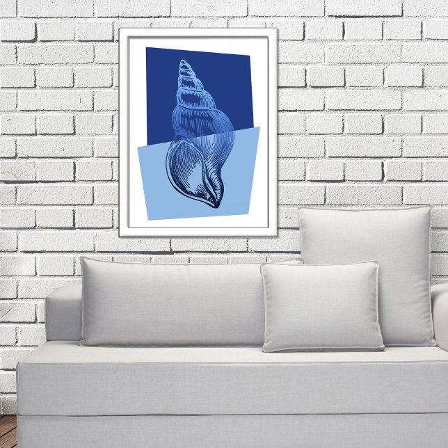 Mid-Century Modern Turban Shell Print Ocean Blue (Creator Uploaded)