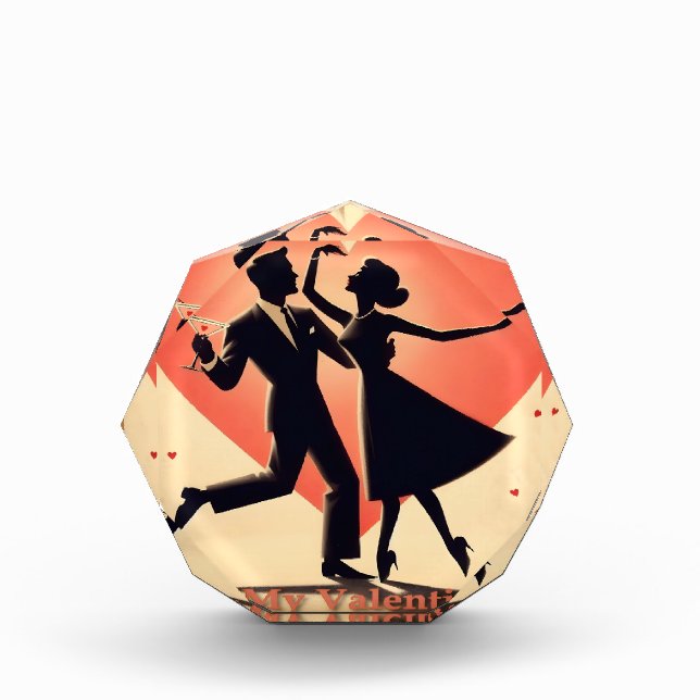 Mid Century Modern Valentine Dancing Couple  Photo Block (Front)