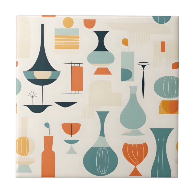 Mid Century Modern Vase Shape Tile (Front)