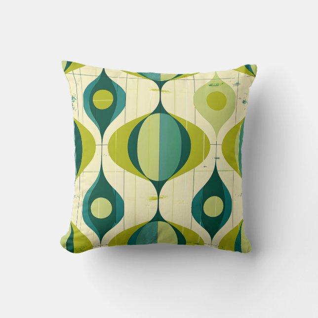 Mid-Century Modern Vibe Throw Pillow (Front)
