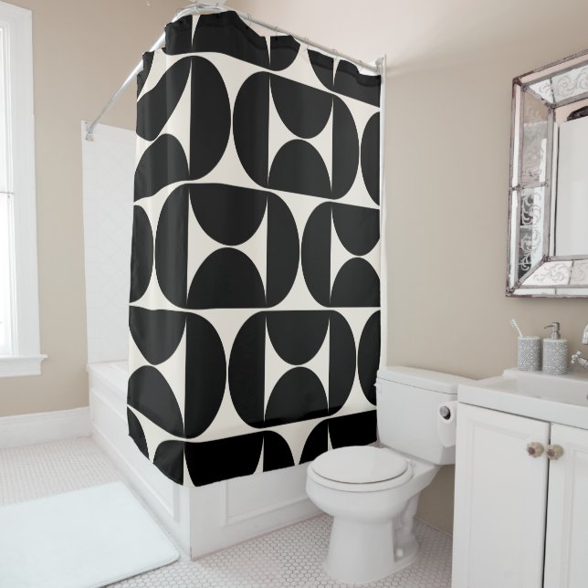 Mid Century Modern Vintage Pattern Black And White (In Situ)