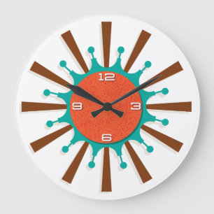 Mid-Century Modern Wall Clock - Graphic Spokes