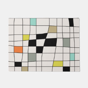 Mid Century Modern Warped Tiles Doormat