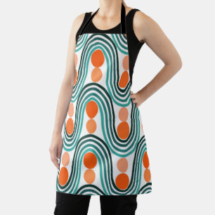 Mid-Century Modern Waves and Circles Apron