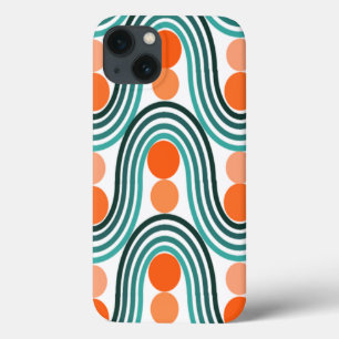 Mid-Century Modern Waves and Circles  iPhone 13 Case