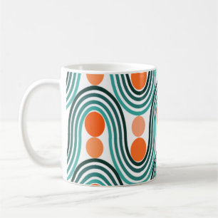 Mid-Century Modern Waves and Circles Coffee Mug