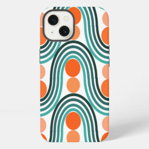 Mid-Century Modern Waves and Circles iPhone 13 Case