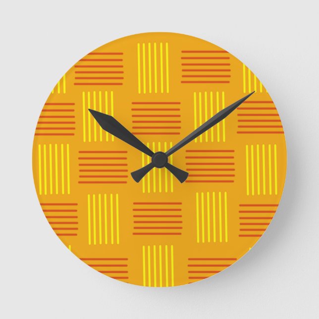 Mid-Century Modern Weave  Round Clock (Front)