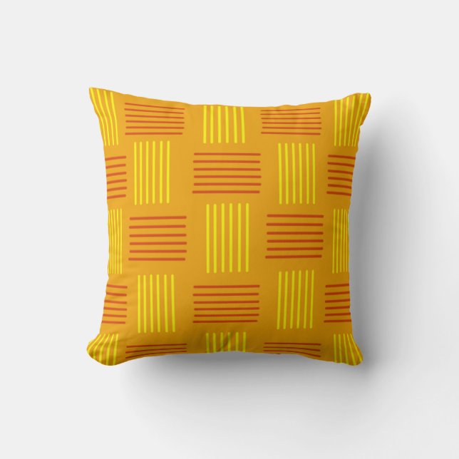 Mid-Century Modern Weave  Throw Pillow (Front)