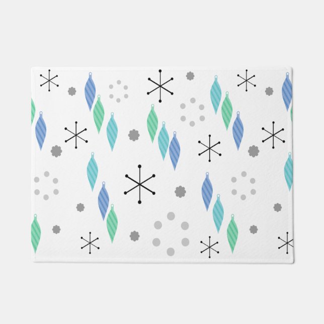 Mid Century Modern Winter Green Doormat (Front)