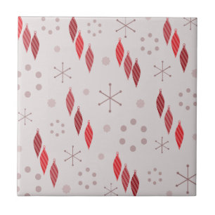 Mid Century Modern Winter Red Tile