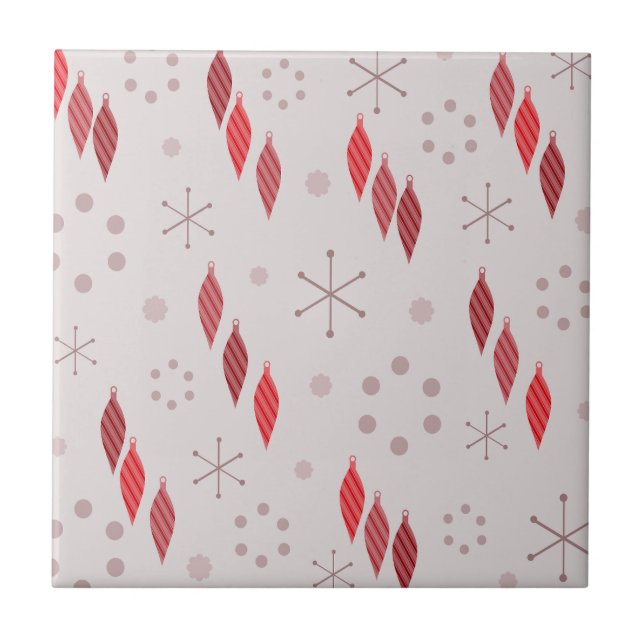 Mid Century Modern Winter Red Tile (Front)