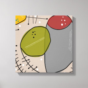 Mid Century Modern Wrapped Canvas Abstract