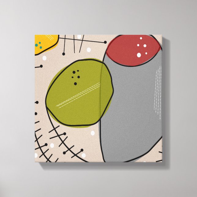Mid Century Modern Wrapped Canvas Abstract (Front)