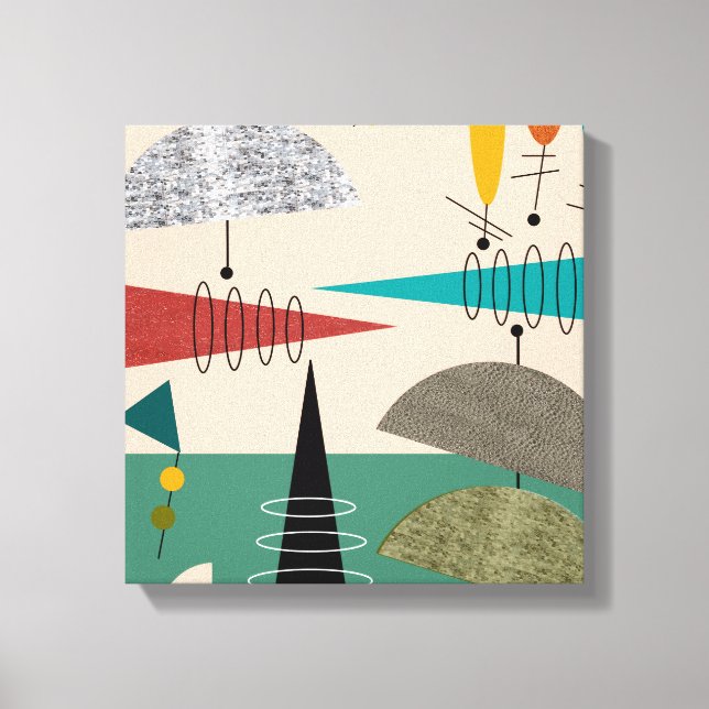 Mid Century Modern Wrapped Canvas Abstract #66 (Front)